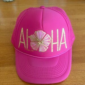 Pink Aloha Trucker Hat NWOT